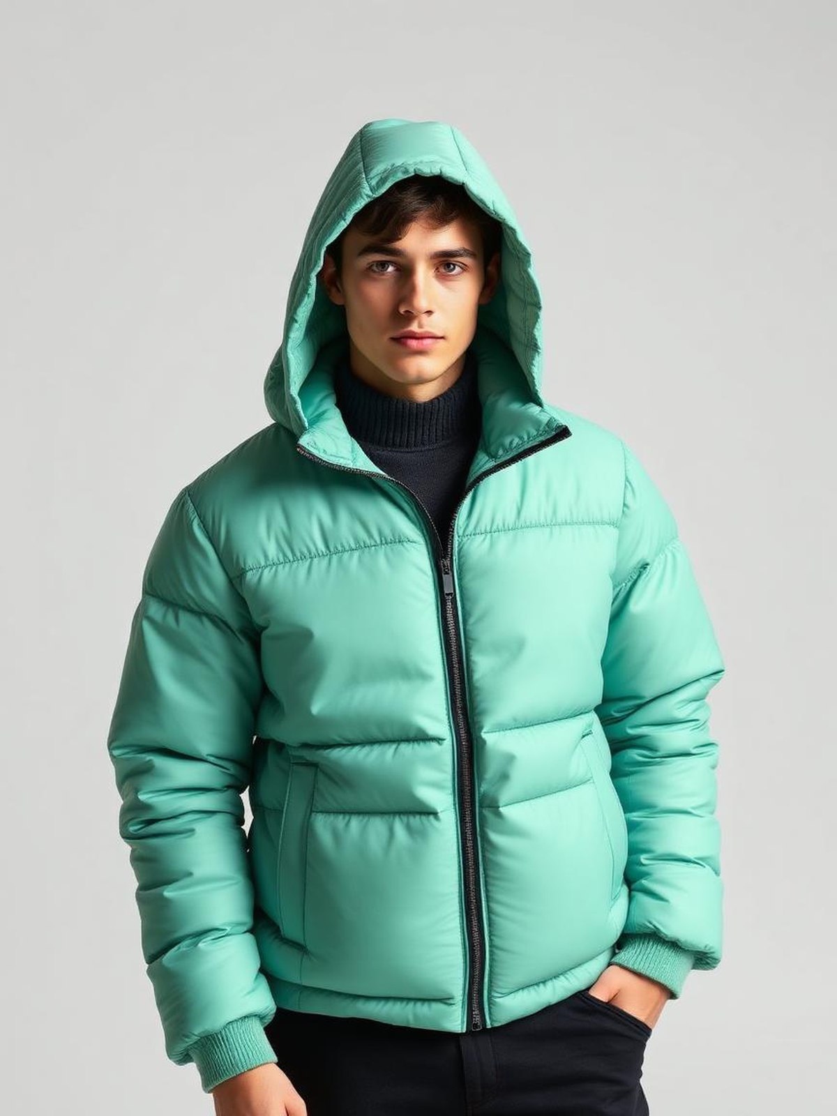 Mint Hooded Puffer Jacket