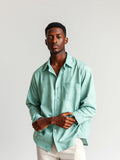 Mint Printed Camp Collar Shirt
