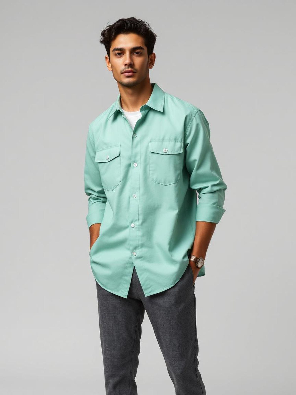 Mint Twill Overshirt