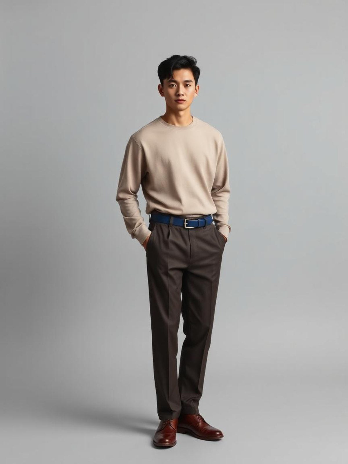 Navy Leather Belt — Navy