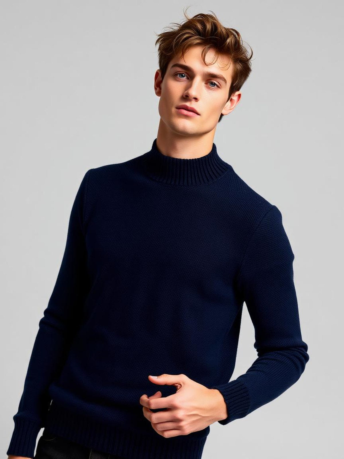 Navy Textured Knit Sweater Vest