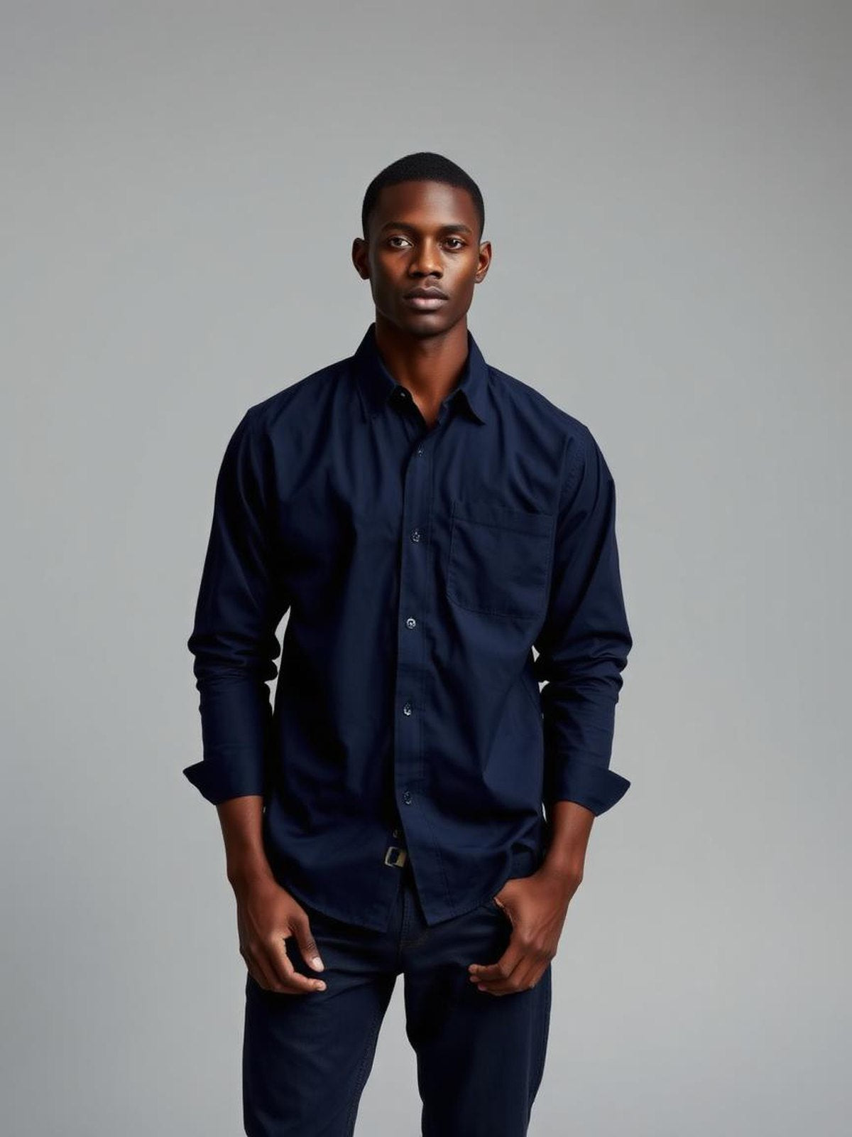 Navy Twill Overshirt