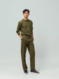 Olive Relaxed Tapered Trousers