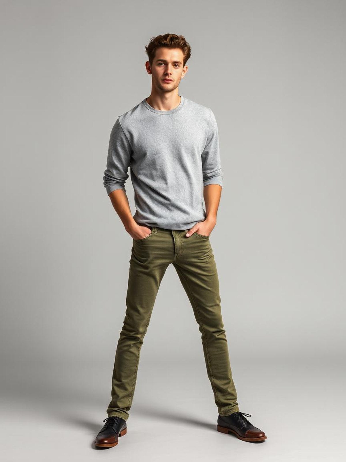 Olive Slim Tapered Jeans