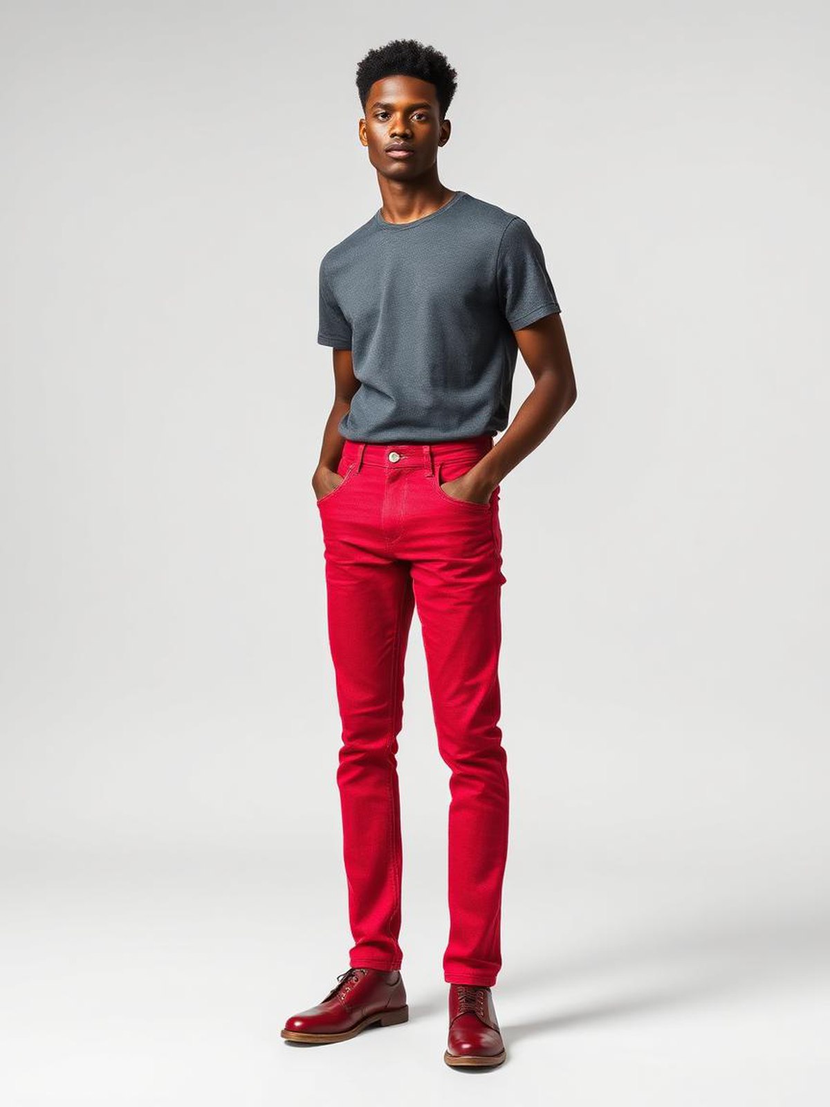 Red Selvedge Straight Jeans