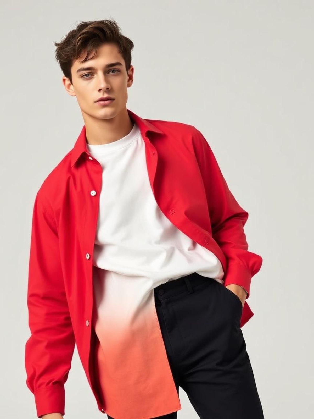 Red Twill Overshirt