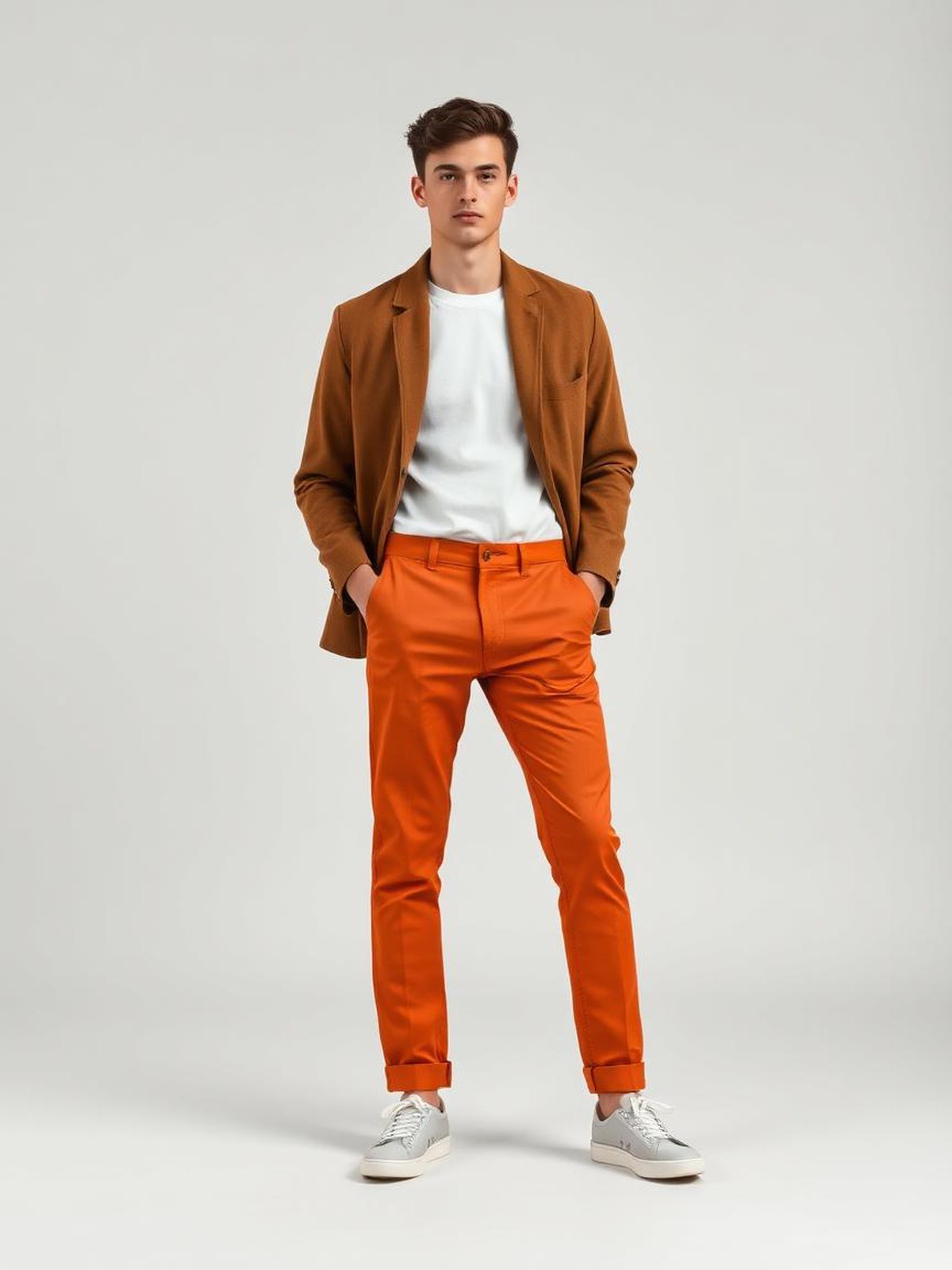 Rust Slim Fit Chinos