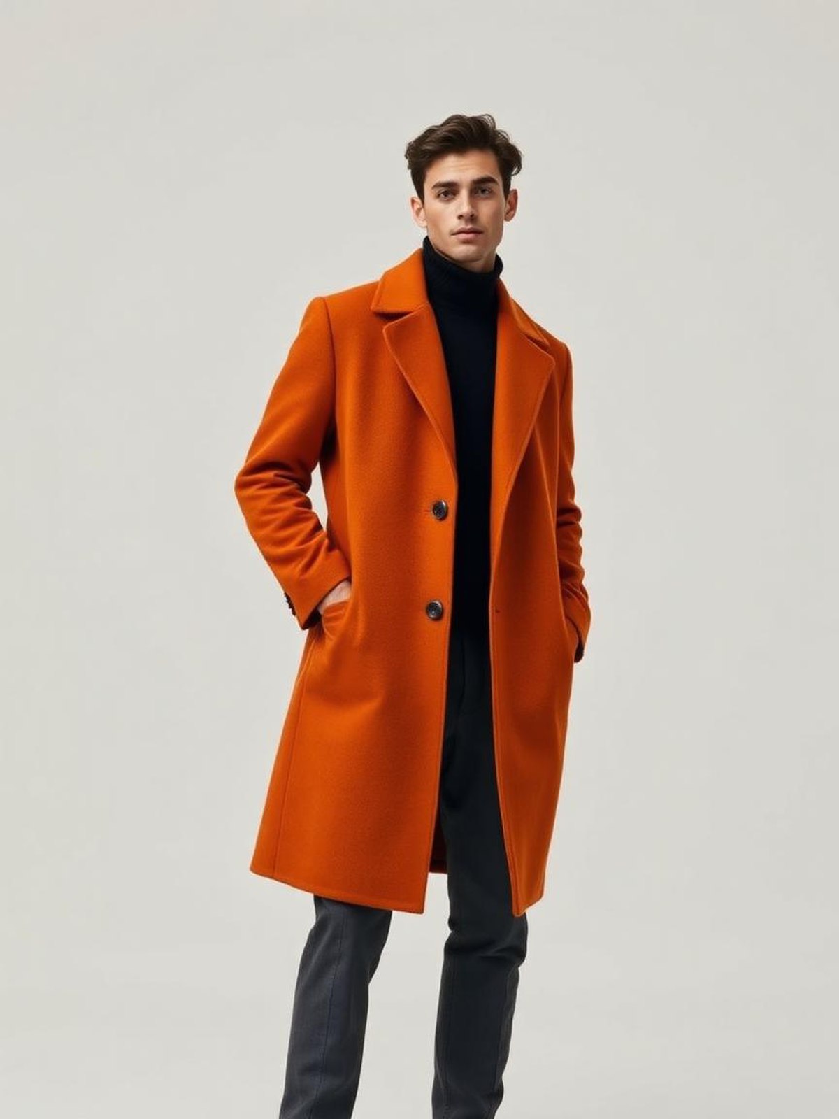 Rust Wool Blend Overcoat