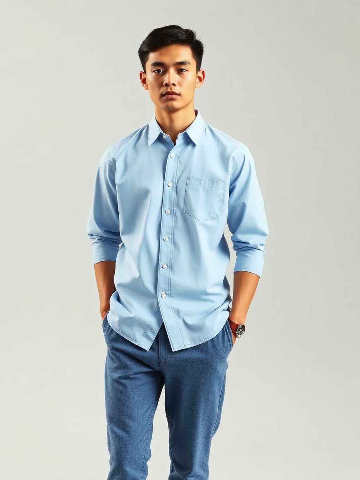 Sky Blue Oxford Button-Down Shirt