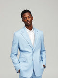 Sky Blue Single Breasted Suit Blazer