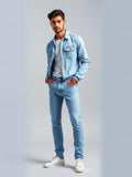 Sky Blue Slim Tapered Jeans