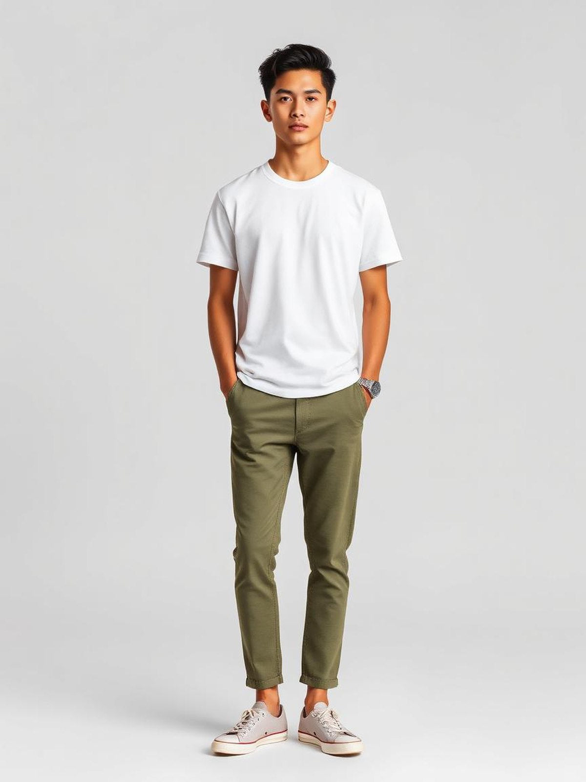Slim Fit Chinos — Olive