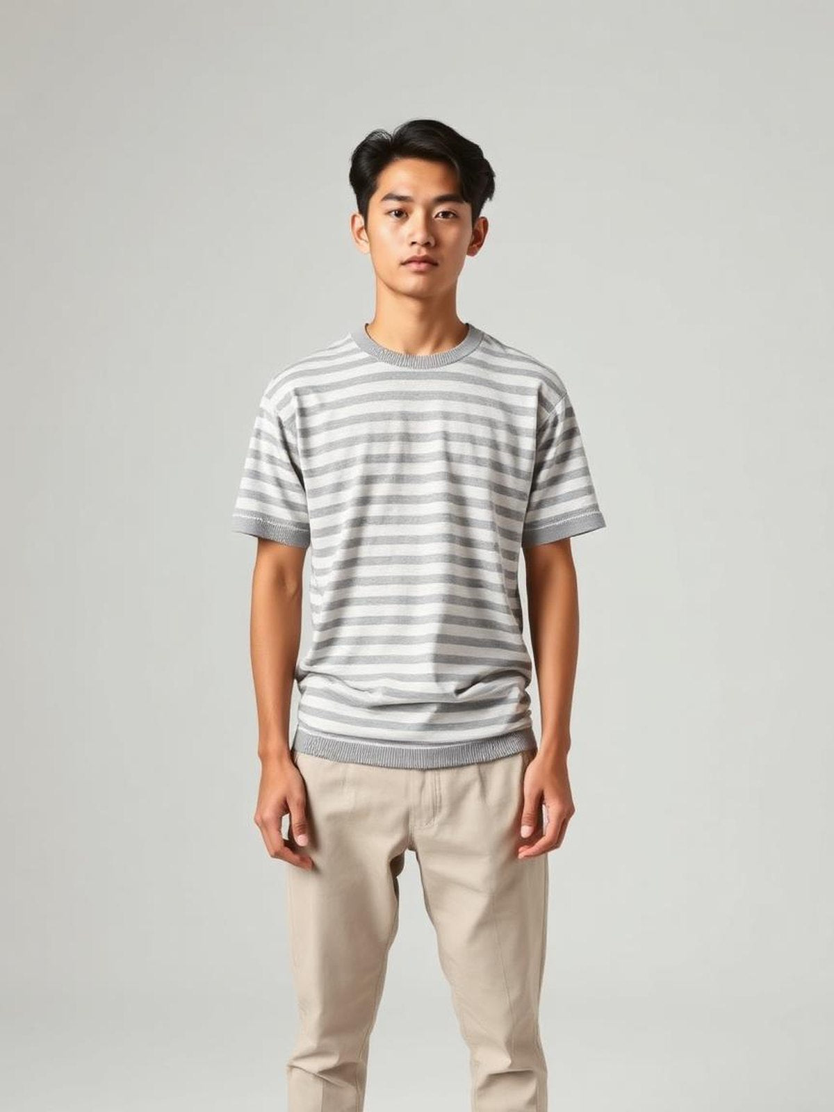Striped Breton Tee — Stone