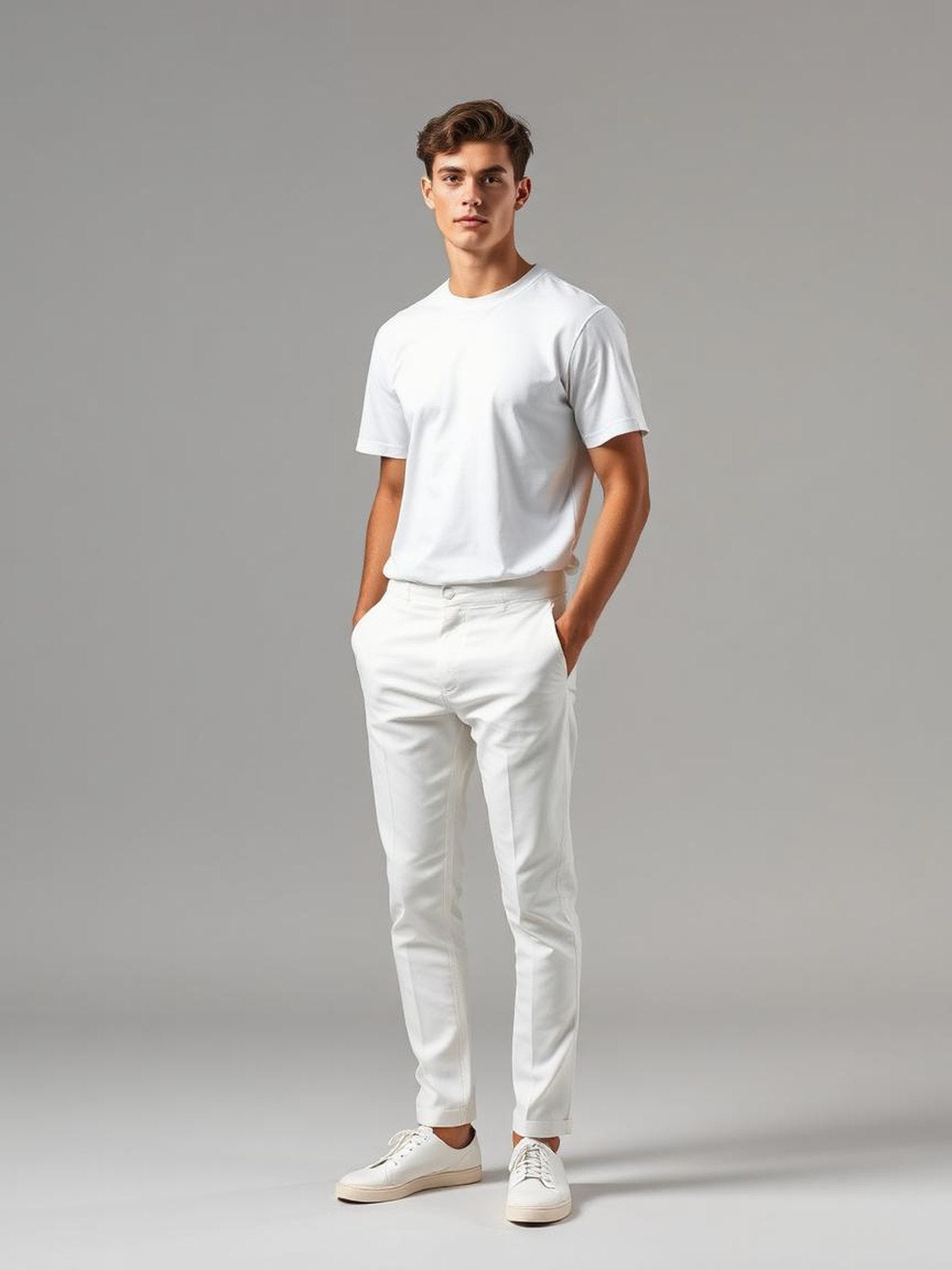 Tailored Wool Trousers — White
