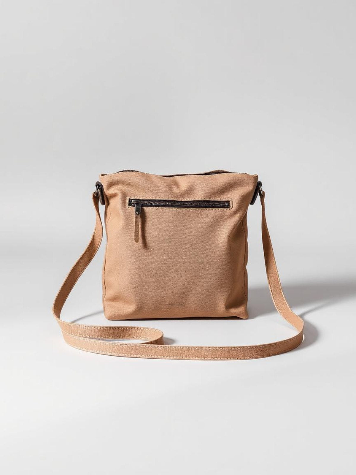 Taupe Canvas Crossbody Bag