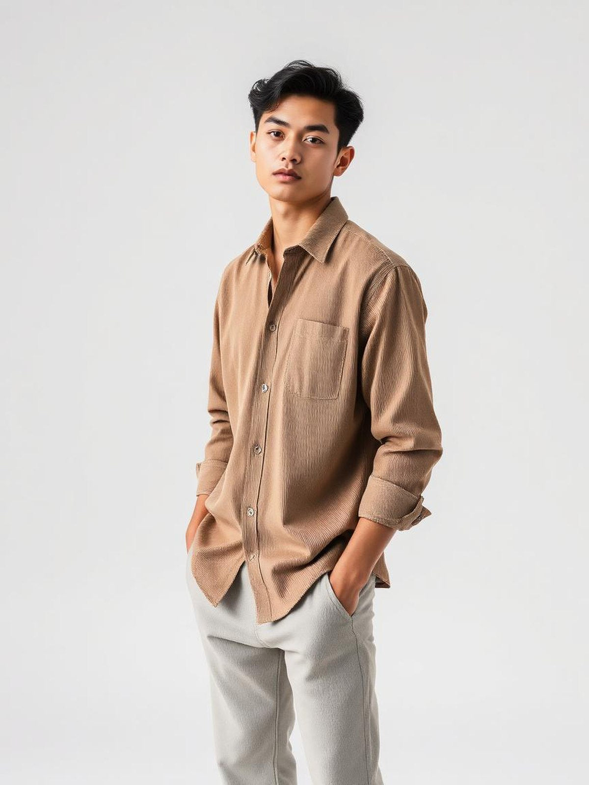 Taupe Corduroy Shirt