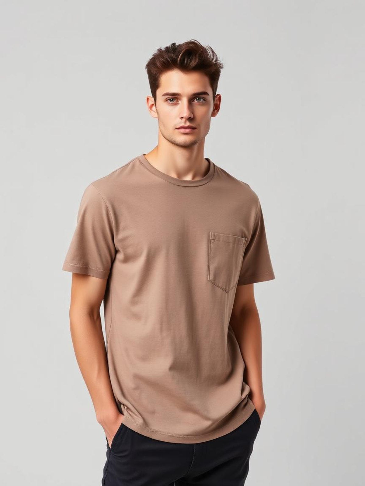 Taupe Heavyweight Pocket Tee