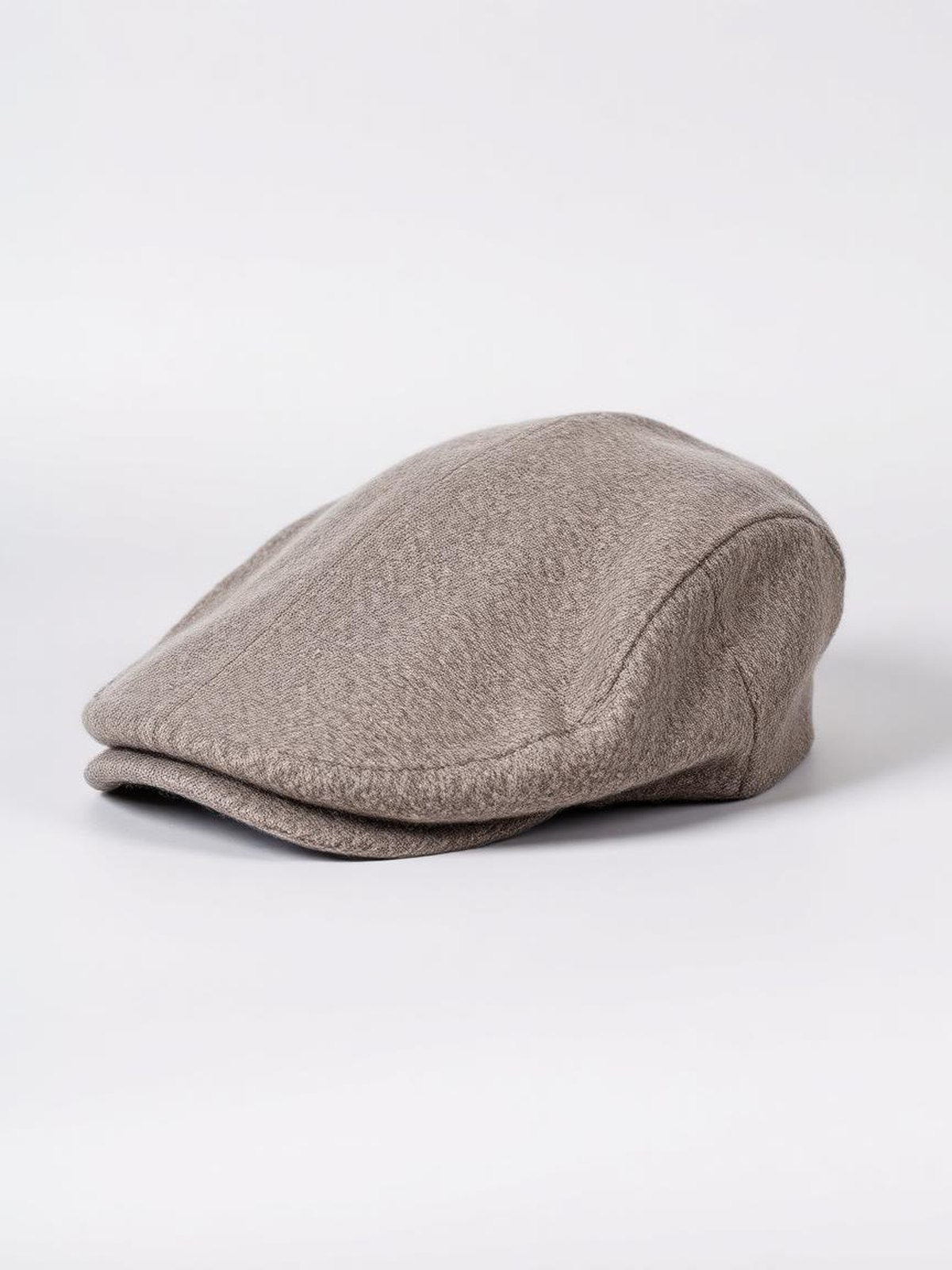 Taupe Wool Flat Cap