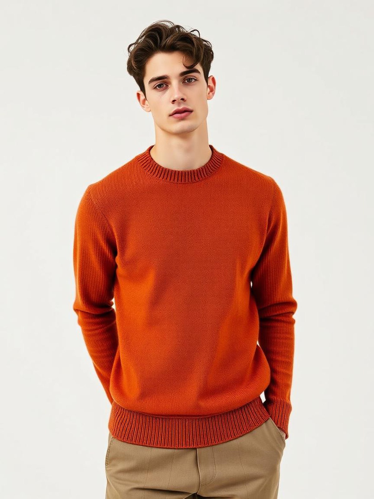Terracotta Merino Crew Neck Sweater