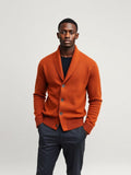 Terracotta Shawl Collar Cardigan