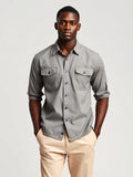 Twill Utility Shirt — Stone