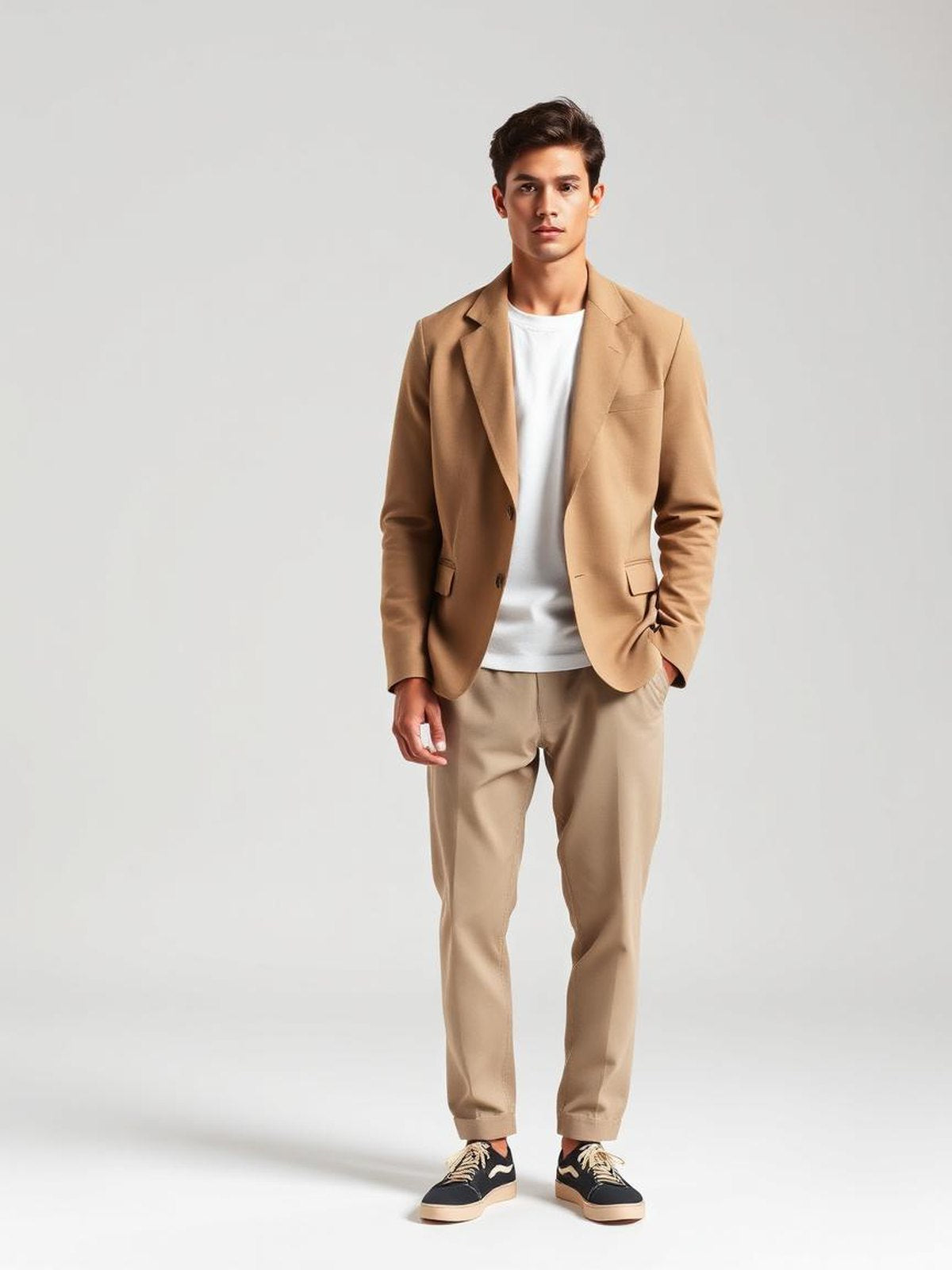 Unstructured Blazer — Khaki