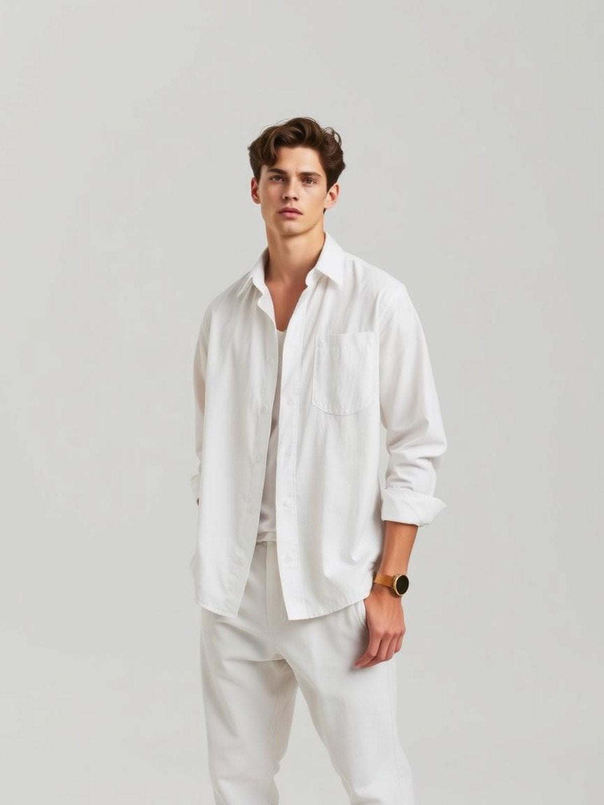 White Linen Resort Shirt