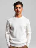 White Merino Crew Neck Sweater
