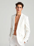 White Single Breasted Suit Blazer