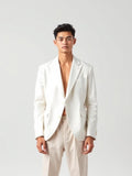 White Unstructured Blazer — White