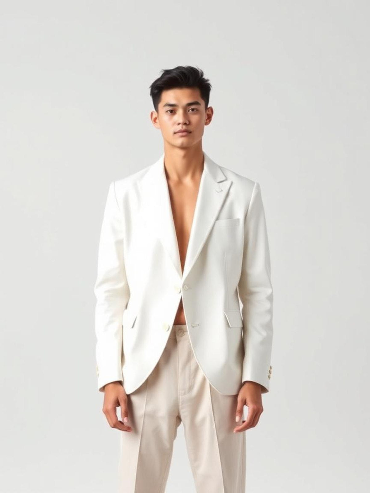 White Unstructured Blazer — White