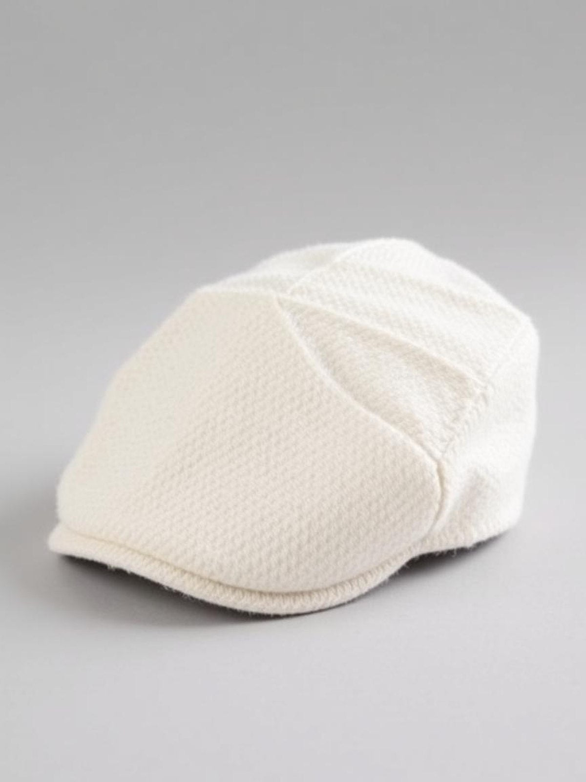 White Wool Flat Cap
