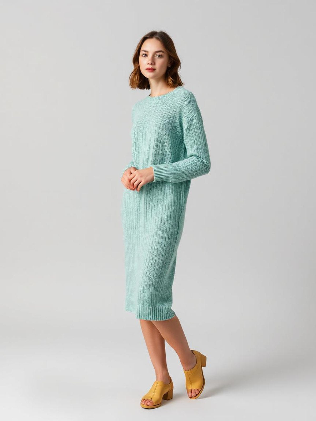 Mint Knitted Sweater Dress