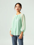 Mint Pleated Chiffon Blouse