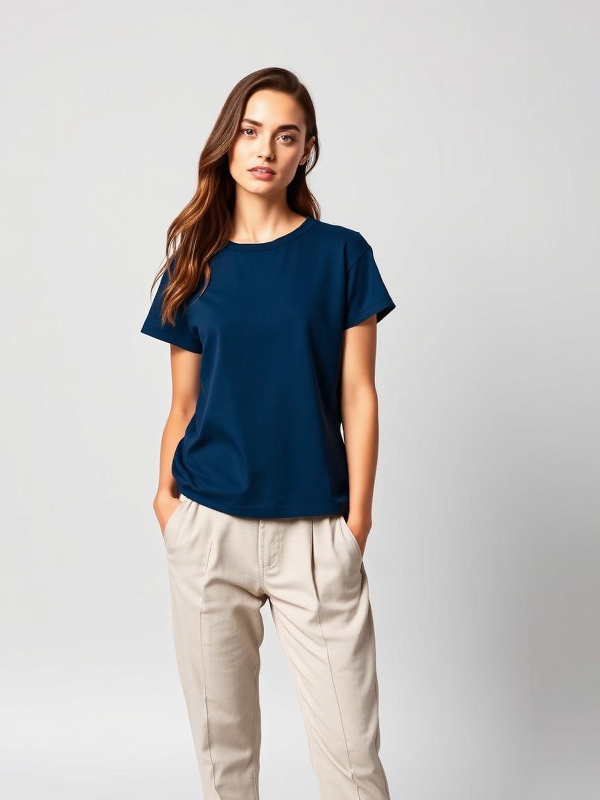 Navy Basic Crew T-Shirt — Navy