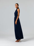 Navy Halter Neck Maxi Dress