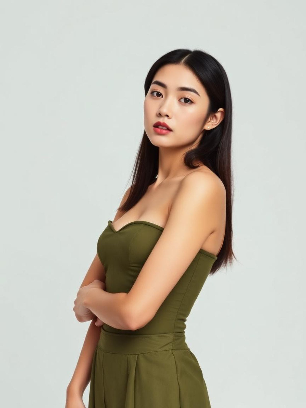 Olive Cropped Corset Top