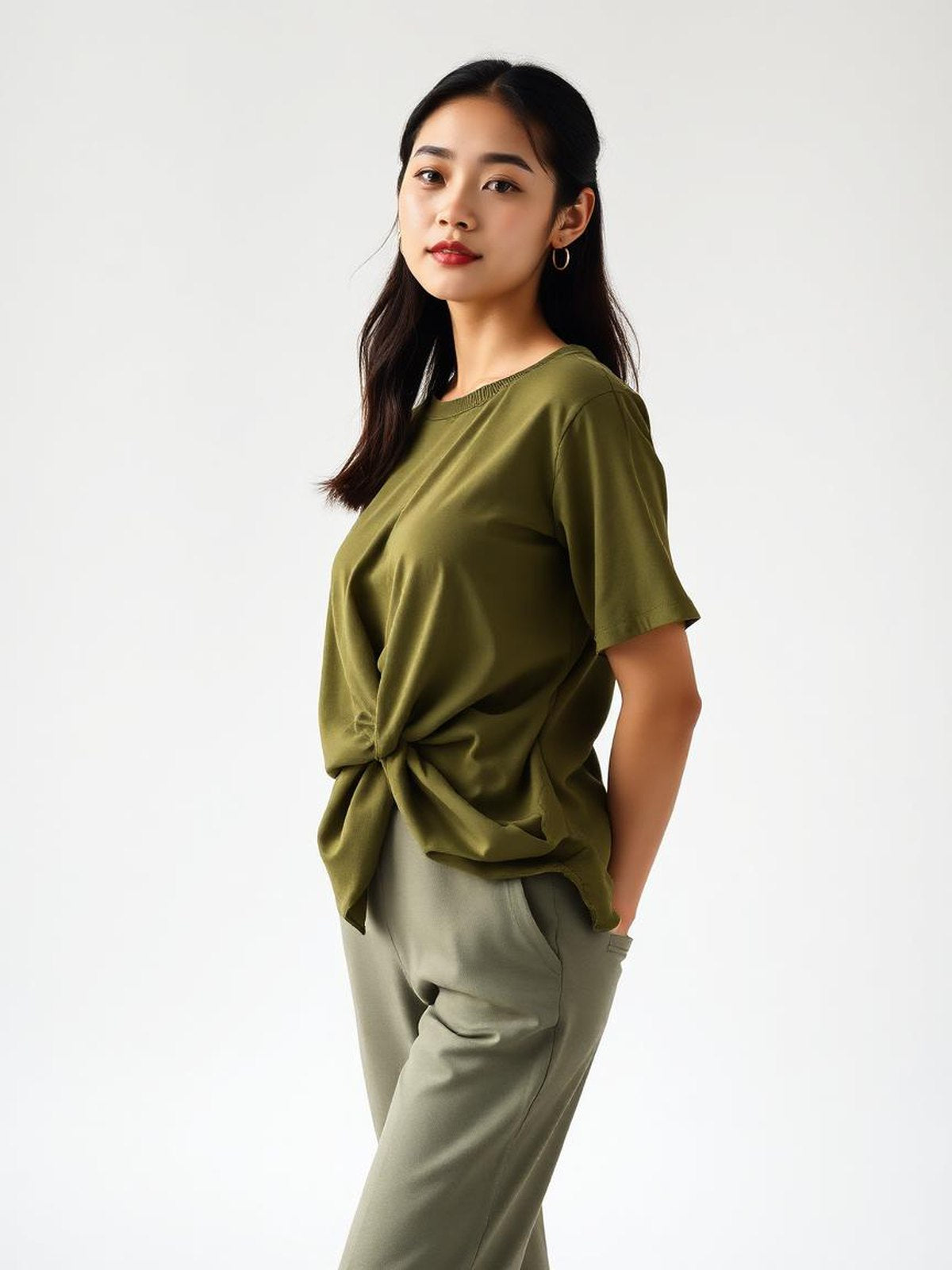 Olive Twist Front Top
