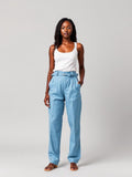 Paperbag Waist Trousers — Light Blue