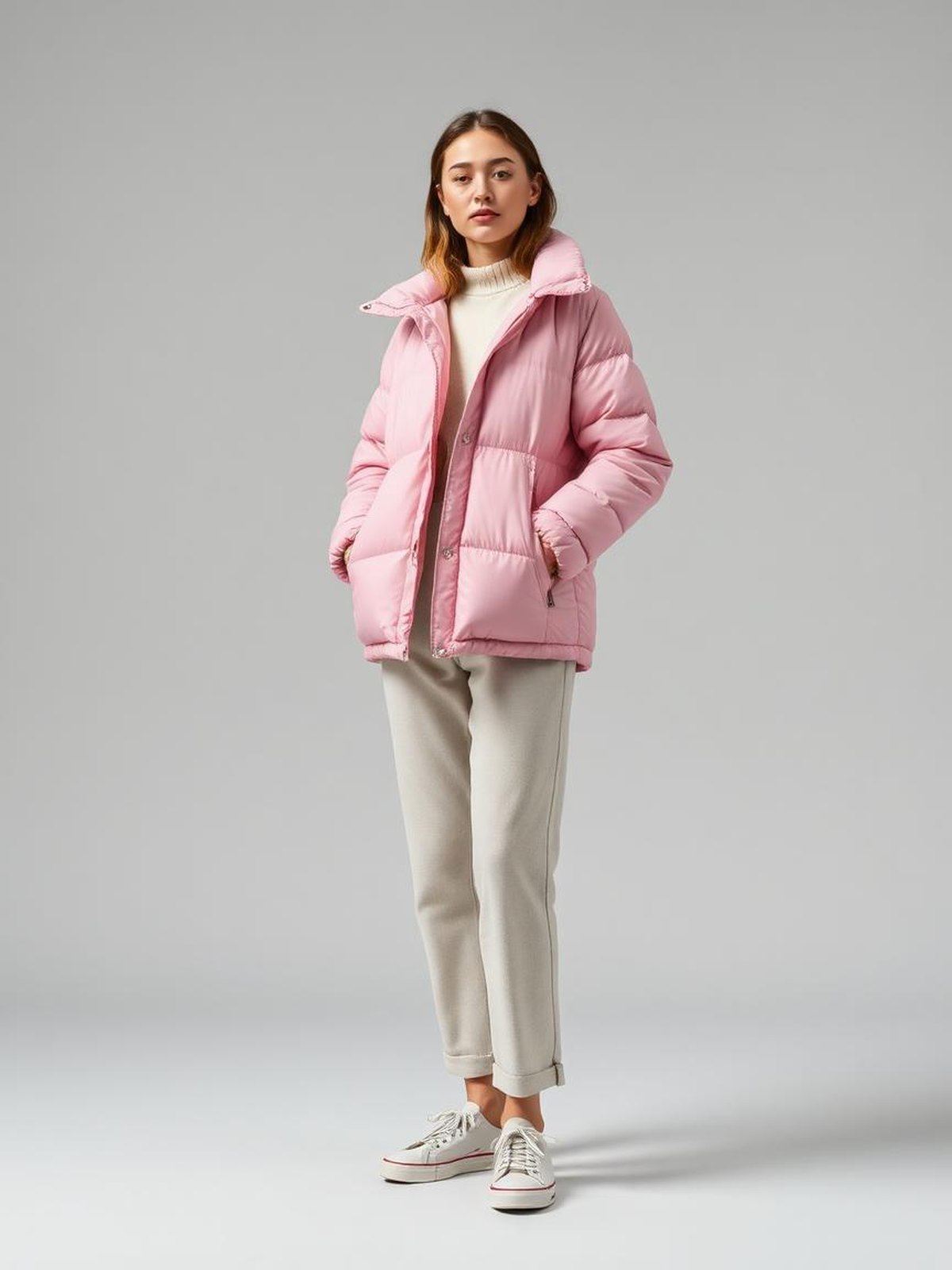 Pink Puffer Jacket — Pink