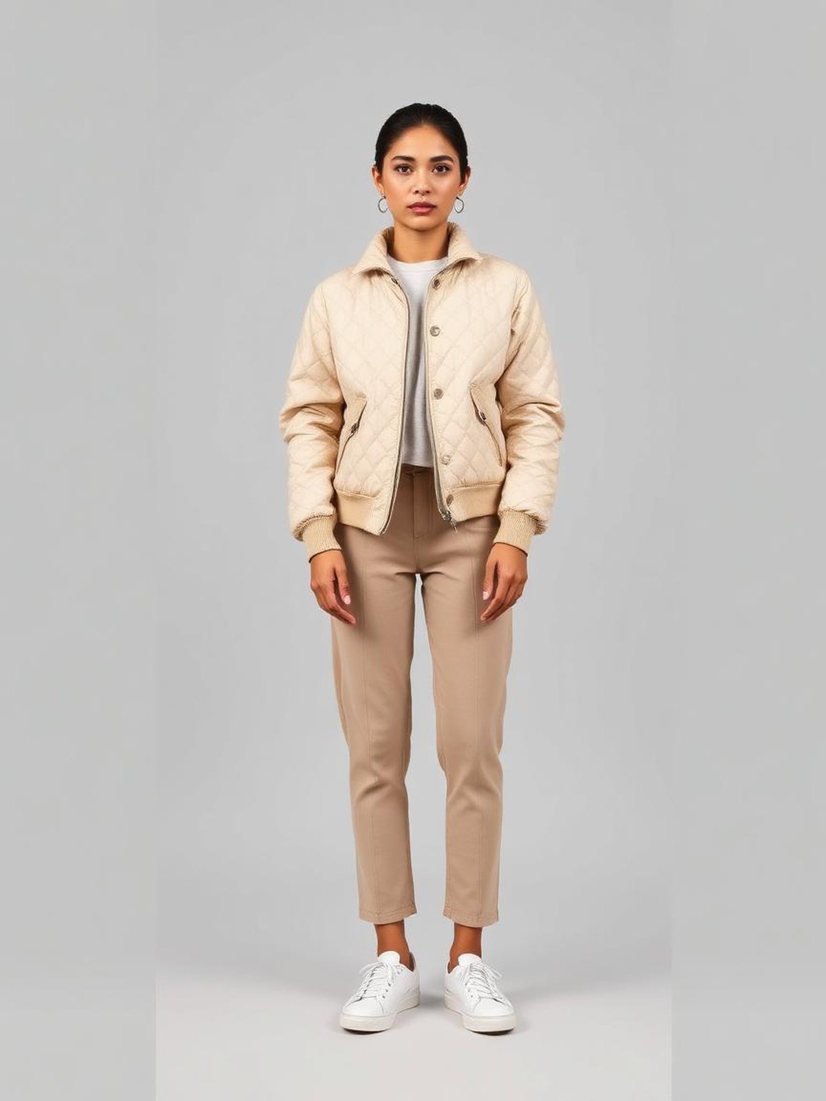 Quilted Liner Jacket — Cream