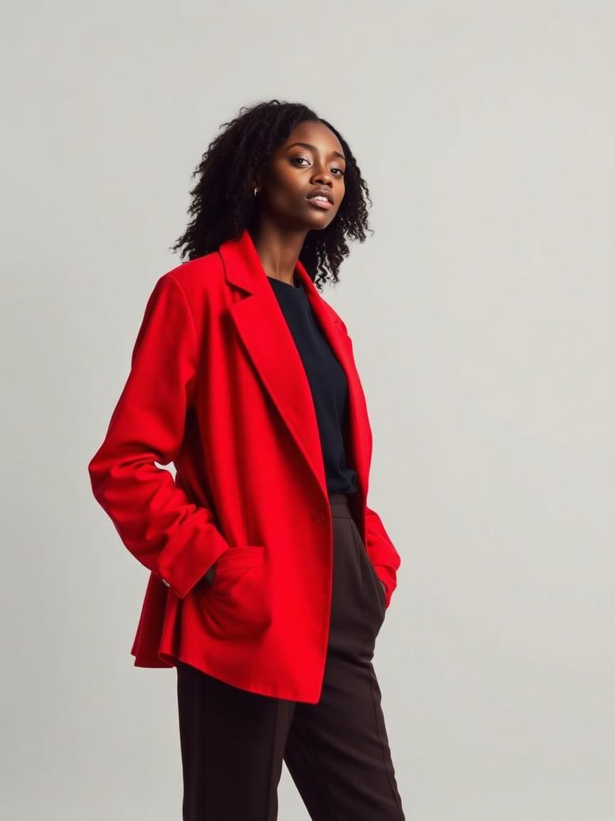 Red Oversized Boyfriend Blazer