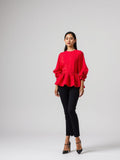 Red Peplum Blouse