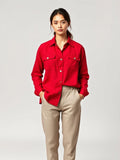 Red Utility Overshirt — Red