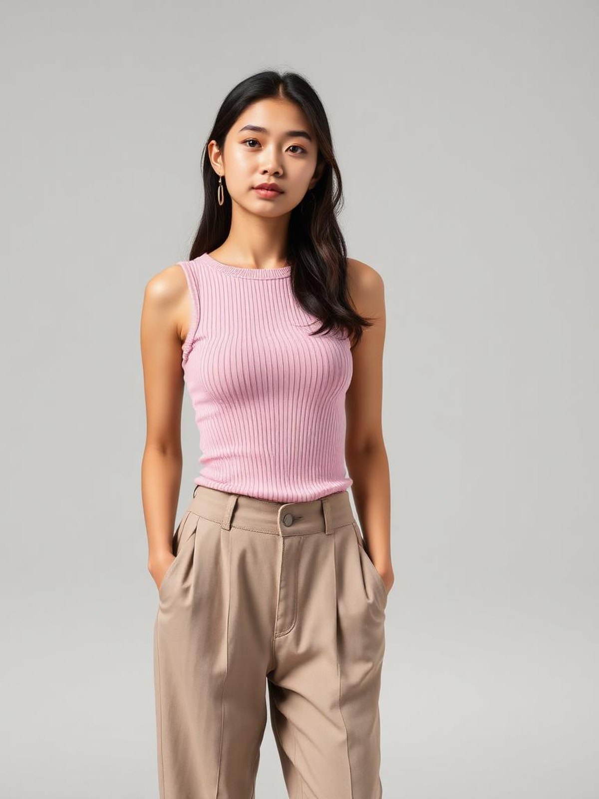 Ribbed Tank Top — Pink