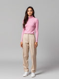 Ribbed Turtleneck — Pink