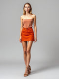 Rust Denim Mini Skirt