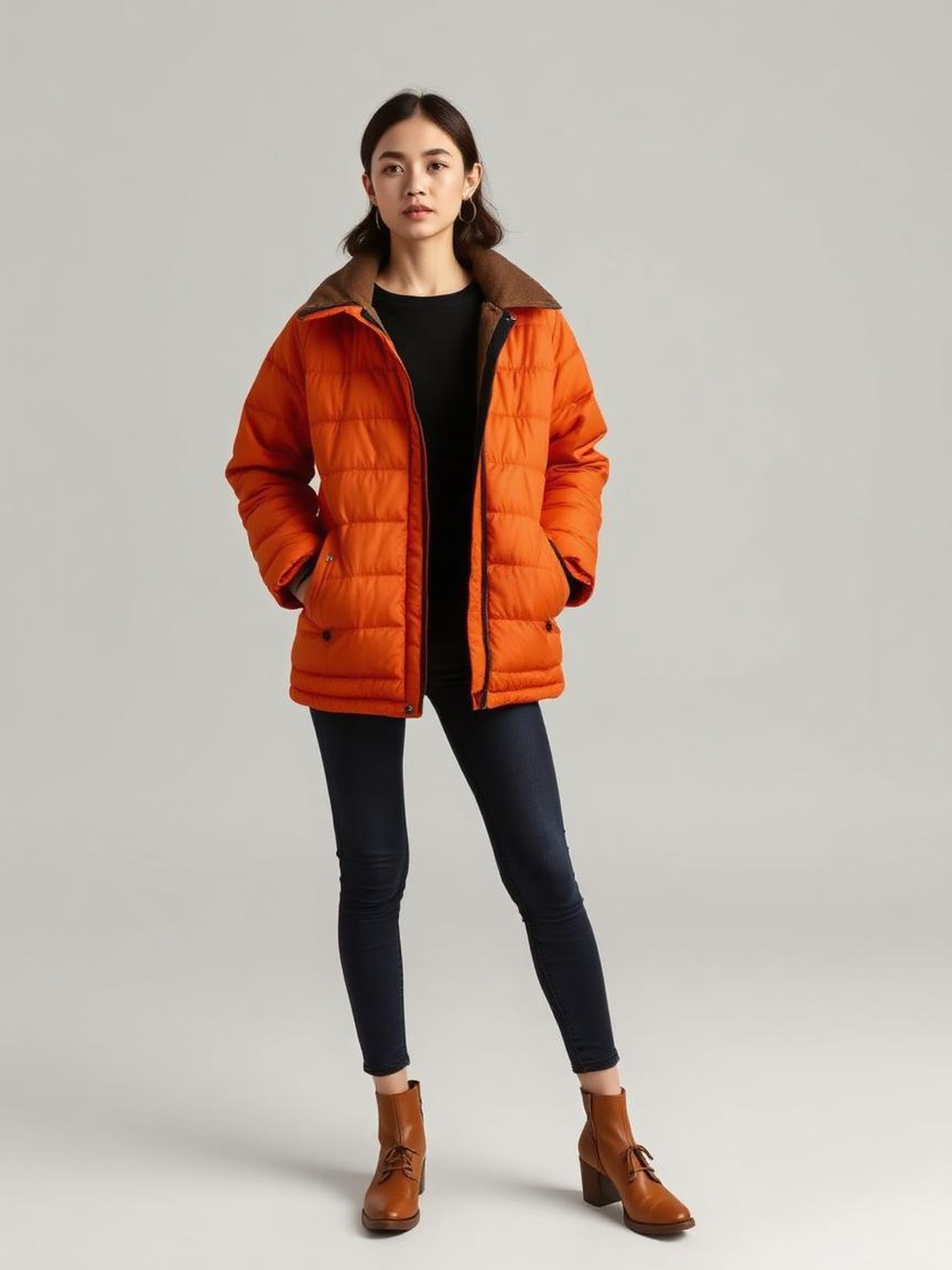 Rust Quilted Liner Jacket