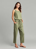 Sage Linen Drawstring Trousers