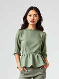 Sage Peplum Blouse